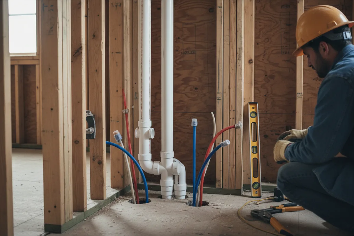 Drain and supply rough-in during Drain Cleaning in Leesburg